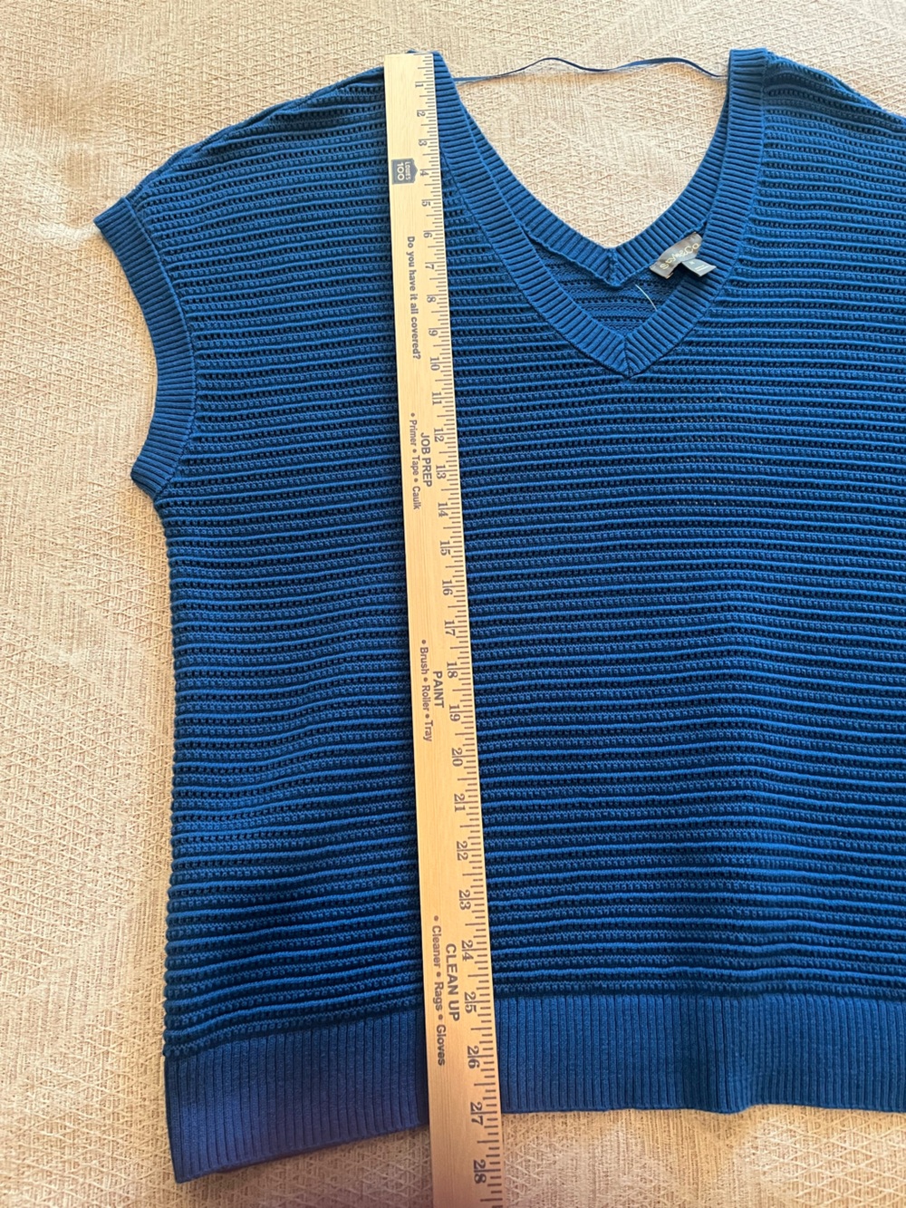 Blue V-Neck Dolman Sleeve Blouse Top Short Sleeve Sweater Preppy NWT - Picture 5 of 7
